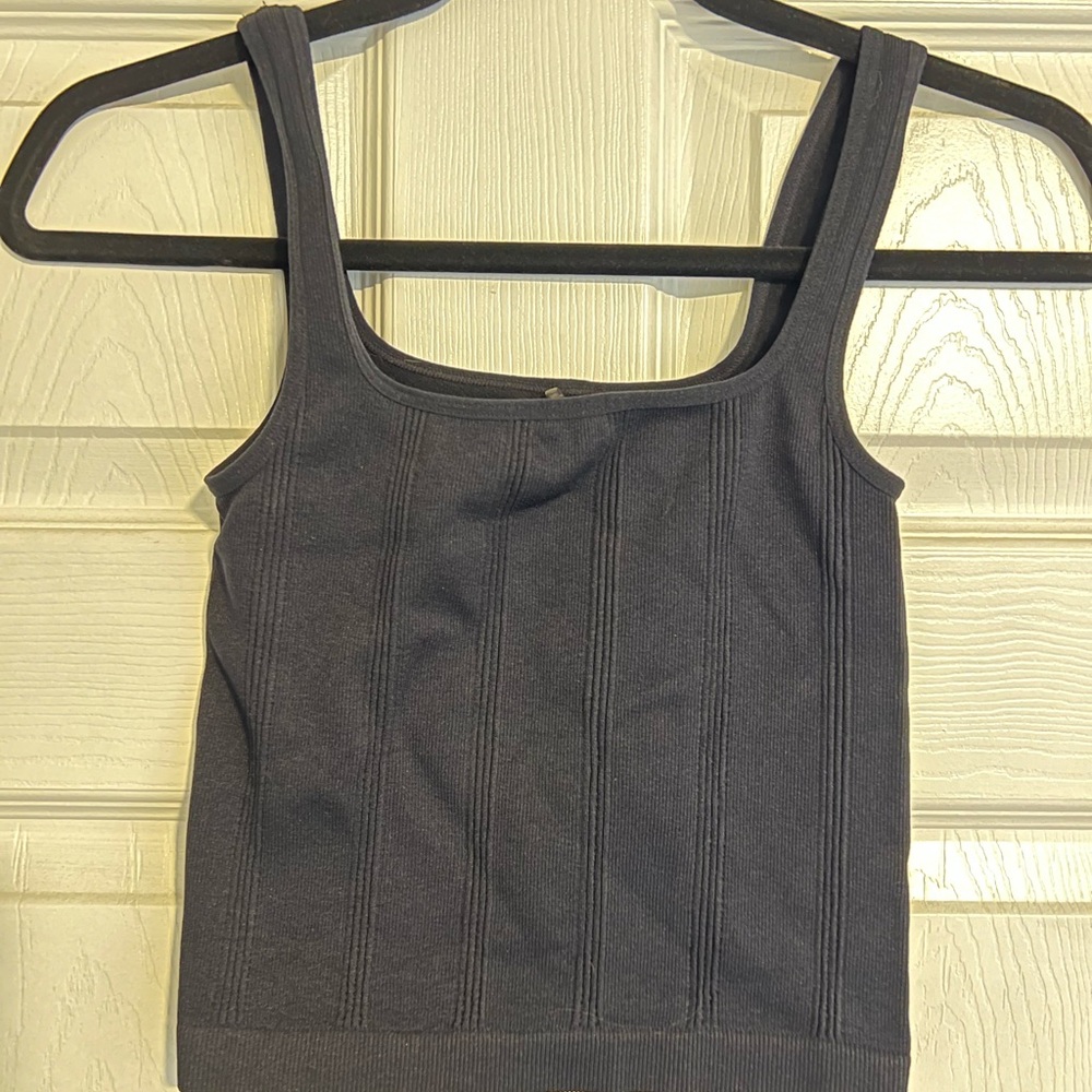 Dynamite Black Ribbed Sleeveless Tank Top - Picture 1 of 4